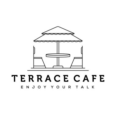 teras kafeterya hattı sanat logosu vektör minimalist illüstrasyon tasarımı