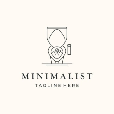 Tuvalet hattı sanat logosu vektörü minimalist illüstrasyon tasarımı, su dolabı sembolü tasarımı