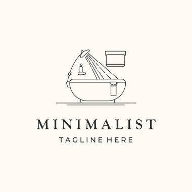Rahatla banyo çizgisi sanat logosu vektörü minimalist çizim tasarımı, tuvalet logosu tasarımı