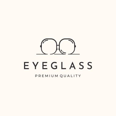 Gözlük koruma hattı sanat logosu vektör minimalist illüstrasyon tasarımı, göz camı lens logosu tasarımı