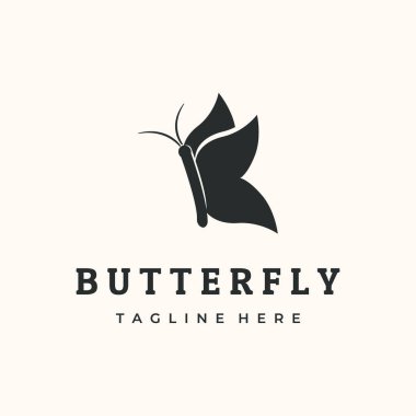 Kelebek lüks logo vektörü minimalist illüstrasyon tasarımı, kelebek sevimli hayvan sembolü tasarımı