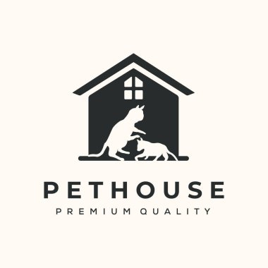 pet place vintage logo vektör minimalist illüstrasyon tasarımı, evcil hayvan sembolü tasarımı firması