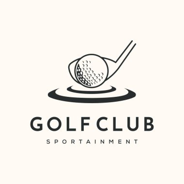 Top spot çizgisi sanat logosu vektör minimalist illüstrasyon tasarımı, golf logosu tasarımı