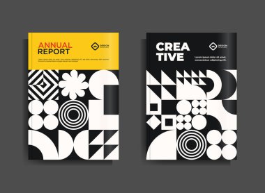 Retro geometrik model arkaplan, vektör soyut çember, üçgen ve kare çizgiler sanat - EPS 10