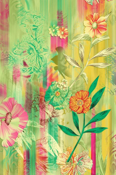 Ilustracja Bezszwowego Kwiatowego Wzoru Abstrakcyjny Bezszwowy Wzór Geometrii Ilustracja Kolor — Zdjęcie stockowe