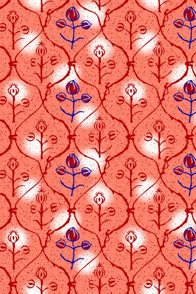 Ilustrace Bezešvého Květinového Vzoru Abstraktní Bezešvé Geometrie Vzor Barva Ilustrace — Stock fotografie