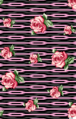 Antika yüzey çiçekli, dikişsiz desen dizaynı, çok renkli suluboya arka plan desenli çiçekler..