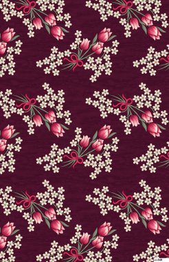 Antika yüzey çiçekli, dikişsiz desen dizaynı, çok renkli suluboya arka plan desenli çiçekler.