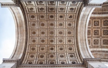 Zafer Takı 'nın mimari detayları aşağıdan, Paris, Fransa