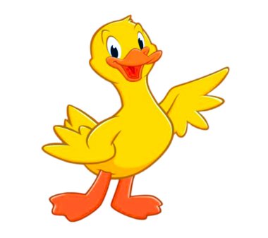This is a lovely and eye catching art work of a yellow colored duck isolated on white.