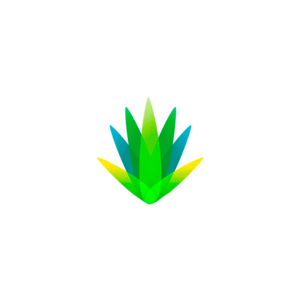 蓮の葉のロゴテンプレートベクトルイラスト — ストックベクタ