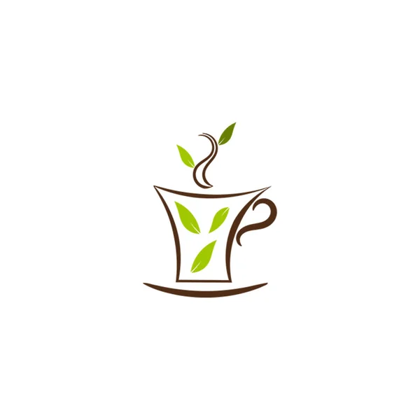 Yeşil Yaprak Simgesi Logo Şablonunun Vektör Çizimi — Stok Vektör