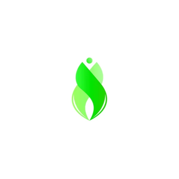 Green Leaf Logo Template Vector Icon Illustration Design — Stock Vector