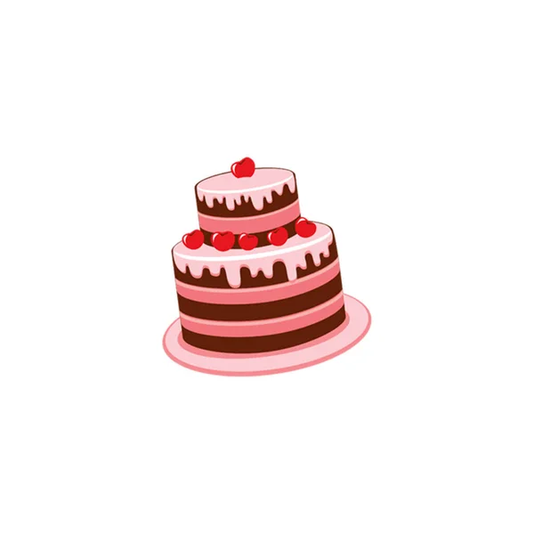 Vektorillustration Des Kuchens Isoliert Auf Weißem Hintergrund — Stockvektor