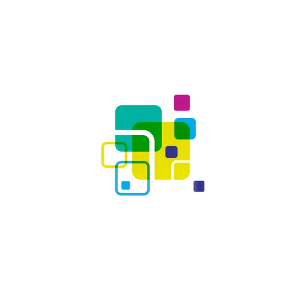Letra Logo Con Formas Geométricas Coloridas Vector Ilustración — Vector de stock