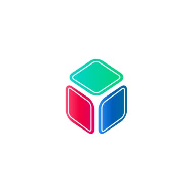 küp simgesi logo tasarım şablonu vektörü. Sembol, amblem, imza