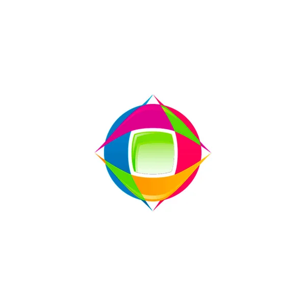 Vector Logotipo Colores Geométricos Abstractos — Vector de stock