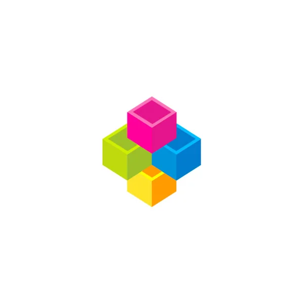Abstracto Cubos Vector Ilustración — Vector de stock
