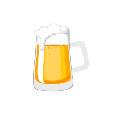 Köpüklü bir bardak ve beyaz arka planda izole edilmiş bir şişe.