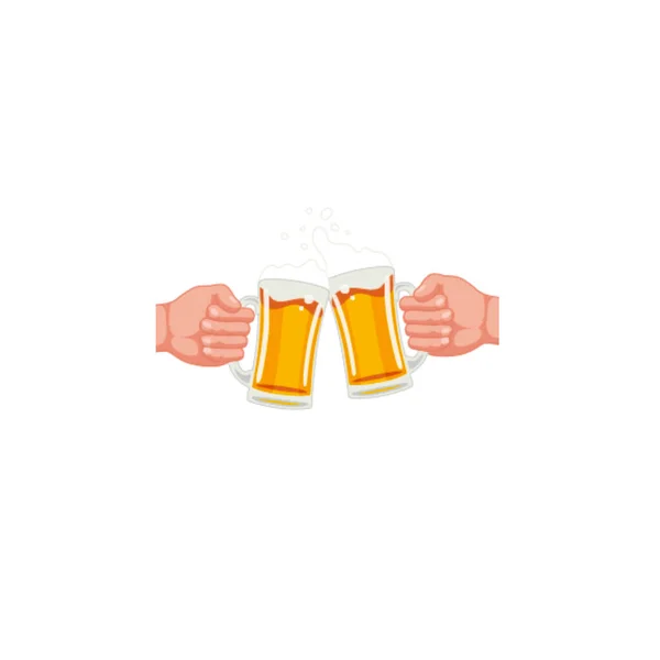 Taza Cerveza Mano Ilustración Vectorial — Vector de stock