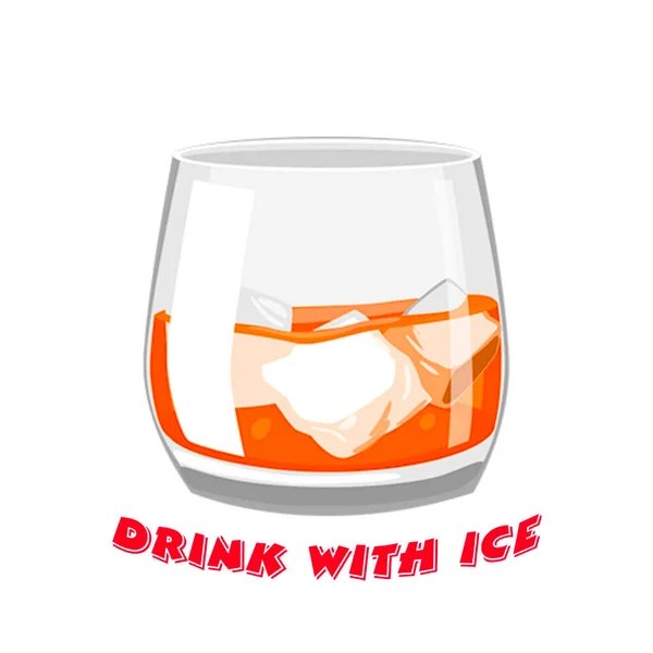 氷と藁で作ったグラスカップ — ストックベクタ