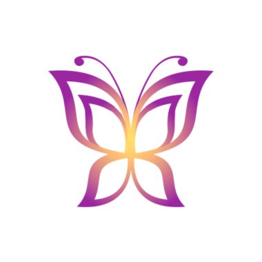 Kelebek simgesi logo vektör şablonu