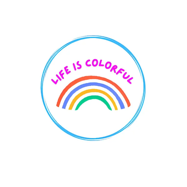 Tęczowe Logo Życia Kolorów Wektor Ilustracja Kolorowa Tęcza — Wektor stockowy