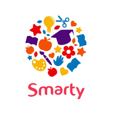 Akıllı eğitim vektör logosu tasarımı. akıllı eğitim logosu tasarım kavramı.