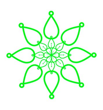 yeşil çiçek ikonu. Web için yeşil çiçek vektör simgesinin özet çizimi