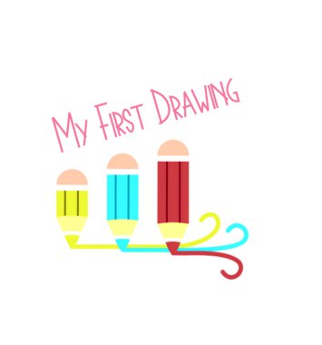 Renkli kalemin vektör çizimi, kalem çizimi