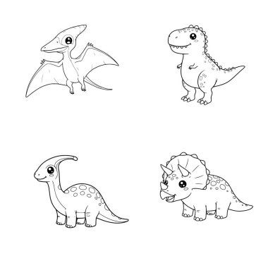 Sayfaları boyayan çocuklar için küçük şirin ejderha çizimi