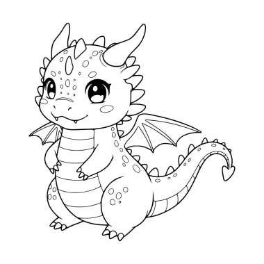 Şirin Ejderha çizimi. çocuklar için boyama sayfaları