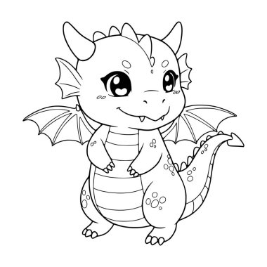 Şirin Ejderha çizimi. çocuklar için boyama sayfaları