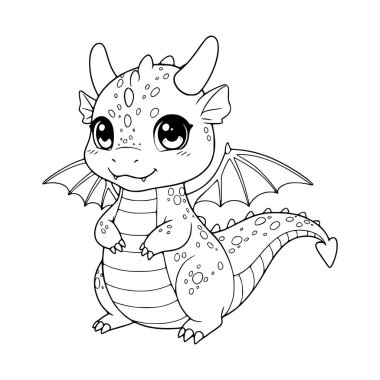 Şirin Ejderha çizimi. çocuklar için boyama sayfaları