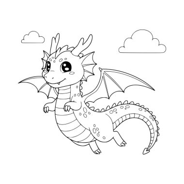 Şirin Ejderha çizimi. çocuklar için boyama sayfaları