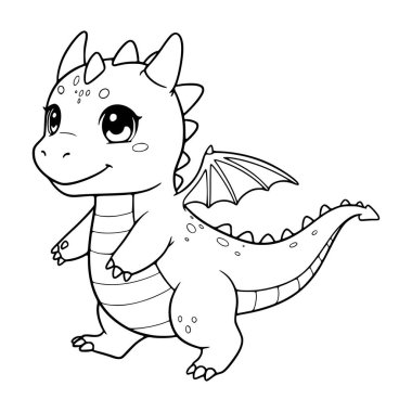 Şirin Ejderha çizimi. çocuklar için boyama sayfaları