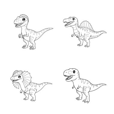 Dinozor boyama sayfaları volkan manzarası üzerine