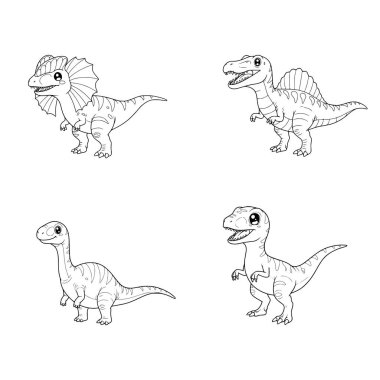 Dinozor boyama sayfaları volkan manzarası üzerine
