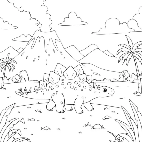 Sayfaları boyayan çocuklar için küçük şirin ejderha çizimi