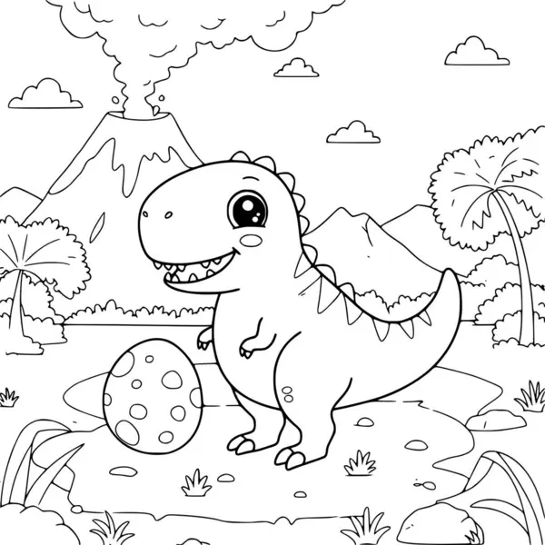 Sayfaları boyayan çocuklar için küçük şirin ejderha çizimi