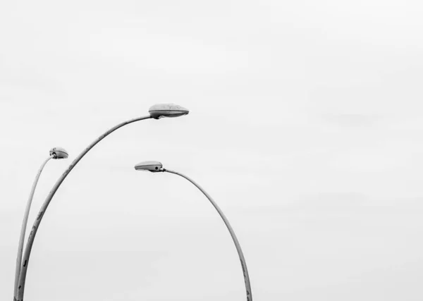 Minimalism, 3 street lighting lamp in black and white