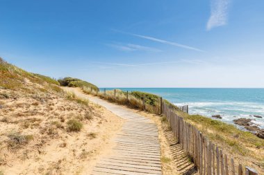 Pointe du Payre plajı manzarası, Jard sur Mer, Fransa, Vendee, Fransa