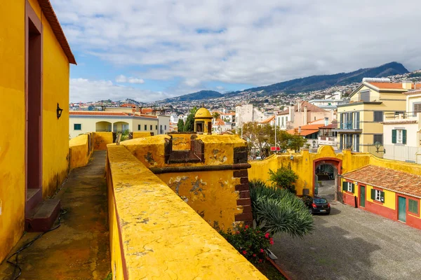 Funchal Madera Portugalia Grudnia 2021 Widok Zamek Obronny Sao Tiago — Zdjęcie stockowe