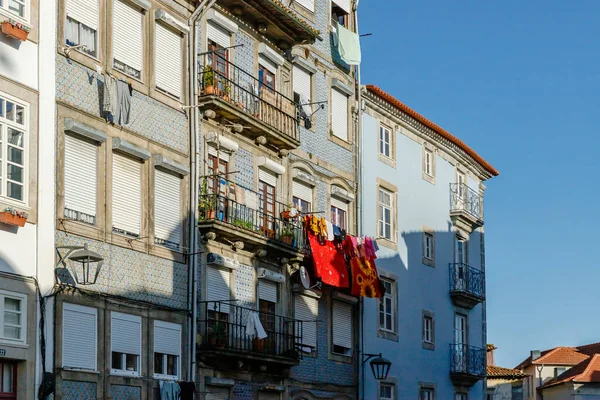 Porto Portugal Outubro 2020 Detalhe Arquitetônico Casas Típicas Centro Histórico — Fotografia de Stock
