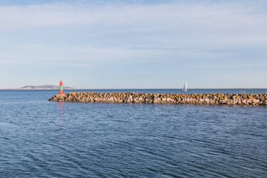 Fransa 'da Marsilya Körfezi' nin kış günü manzarası