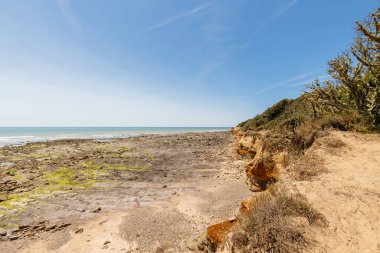 Fransa 'nın Jard sur Mer kentindeki La Mine plajının bir yaz günü Vendee, Fransa