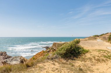 Pointe du Payre plajı manzarası, Jard sur Mer, Fransa, Vendee, Fransa