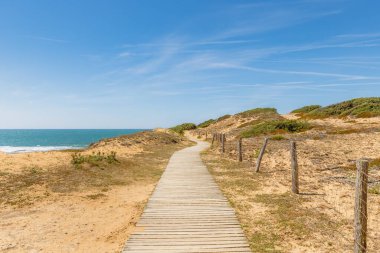 Pointe du Payre plajı manzarası, Jard sur Mer, Fransa, Vendee, Fransa