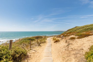 Pointe du Payre plajı manzarası, Jard sur Mer, Fransa, Vendee, Fransa
