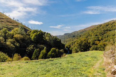 view of the Geres valley near Sistelo, Viana do Castelo, Portugal on an autumn day clipart